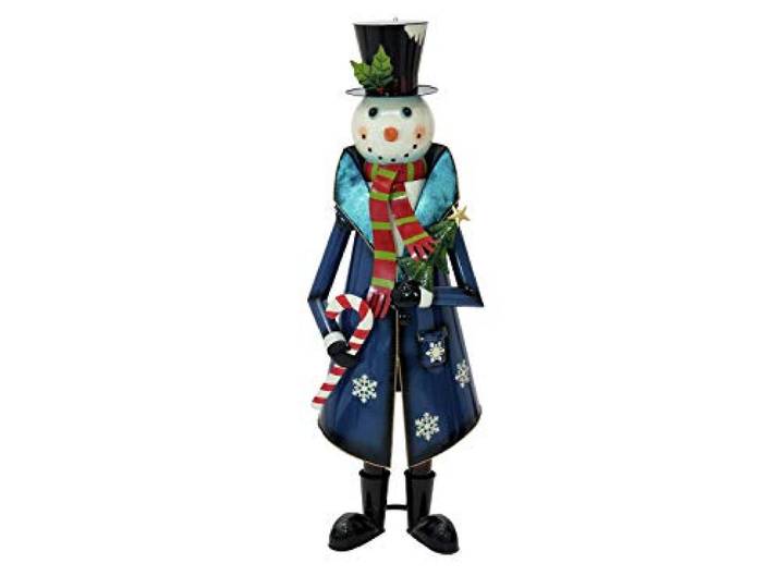 Europalms sneeuwpop met mantel, metaal, blauw, 150 cm, meerkleurig, eenheidsmaat