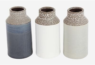 ARCILLA ELEMENTAL Multi Colored Porcelain Ceramic Decorative Vase (Set of 3)