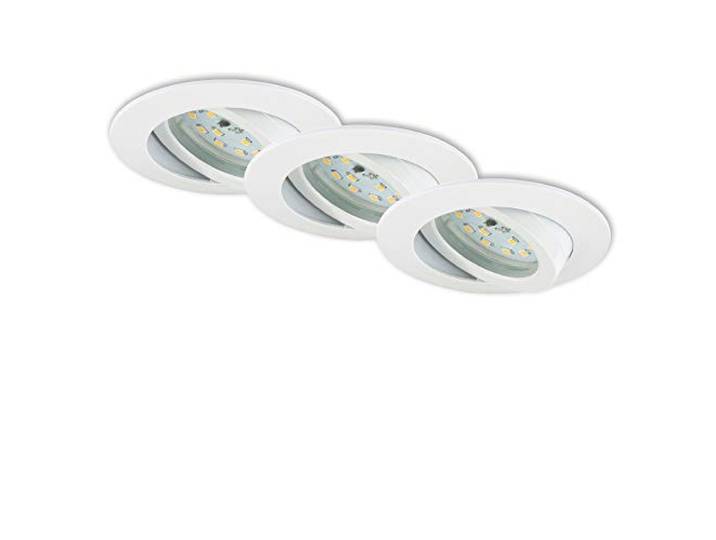 BRILONER Leuchten - Luminaires encastrés LED\, lot de 3\, plafonniers à gradation\, module LED pivotant\, 6\,5 watts chacun\, 570 lumens chacun\, 3 000 Kelvin\, IP23\, blanc\, 82 x 28 mm (D x H)