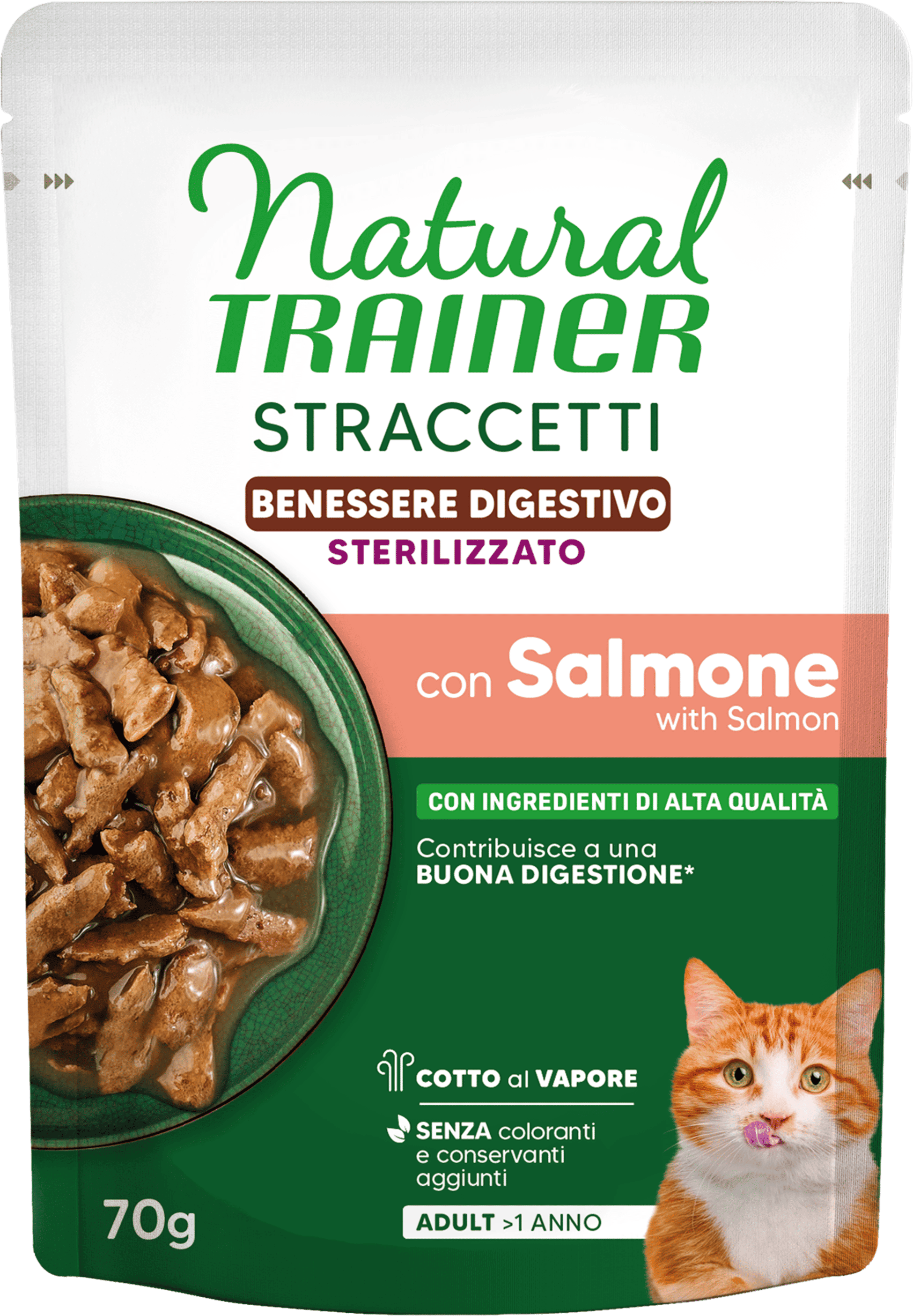 Natural Trainer Straccetti Benessere Digestivo Busta Salmone Multipack 28x70g SALMONE