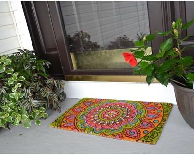 Imports Décor Mandala Outdoor Coir Non Skid Doormat