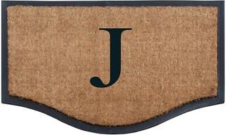 "A1 Home Collections Rubber Coir Heavy Duty Monogrammed Double Doormat 24""X38"""