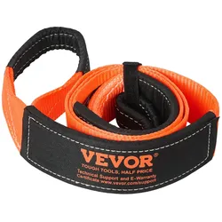 VEVOR Abschleppgurt, 7,6 cm x 2,4 m, Abschleppseil aus Polyestermaterial mit Bruchfestigkeit von 16329 kg, Verlängerungsgurt für Windenseile, Abschleppen und Bergen im Gelände,