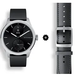 WITHINGS - SCANWATCH 2 - black / 42mm + Gratis Lederarmband schwarz