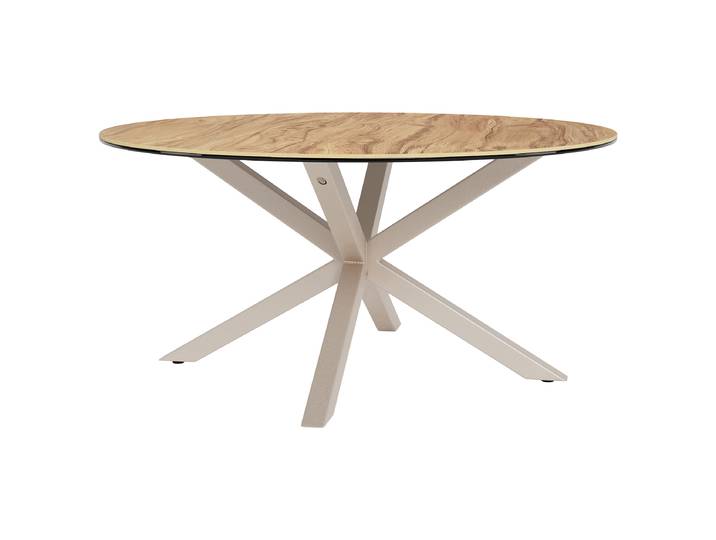 Table basse Holcot ronde Ø 82cm Bois/Marron/Gris sable/Chêne