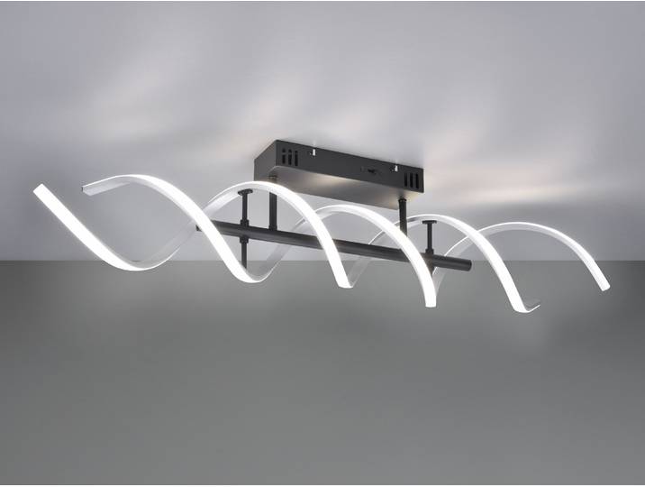 Trio Leuchten LED Deckenleuchte Sequence 641810205, Aluminium Schwarz matt, inkl