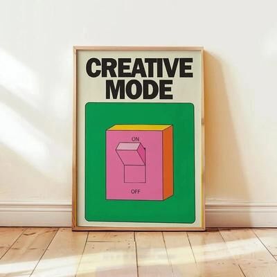 Uplifted Finds Retro Mindset Canvas   Cartoon Switch Mental Health Poster   Executive Studio & Wellness Sanctuary Decor lc018 f 20 X 30 Cm Unframed