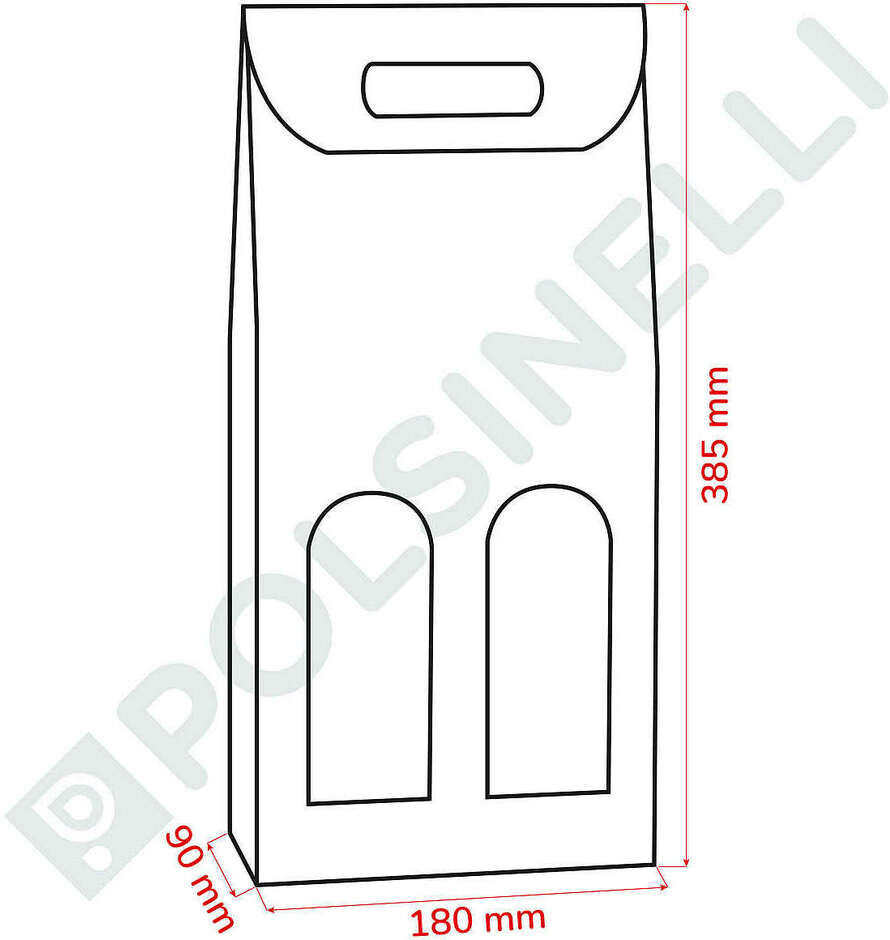 Polsinelli Coffret vert pour 2 bouteilles effet fibre (10 pcs)