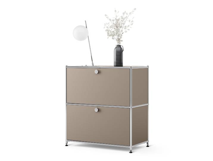 Tchibo - Sideboard Metall »Cn3« mit 2 Klappenfächern - 77x40x82,5cm - taupe -