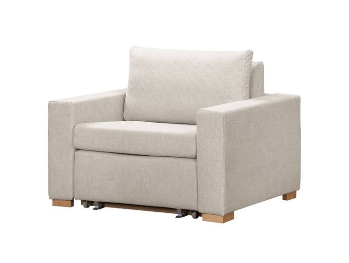 Schlafsessel Basic Beige/Silbergrau Strukturstoff Rima 110 x 90 x 90cm