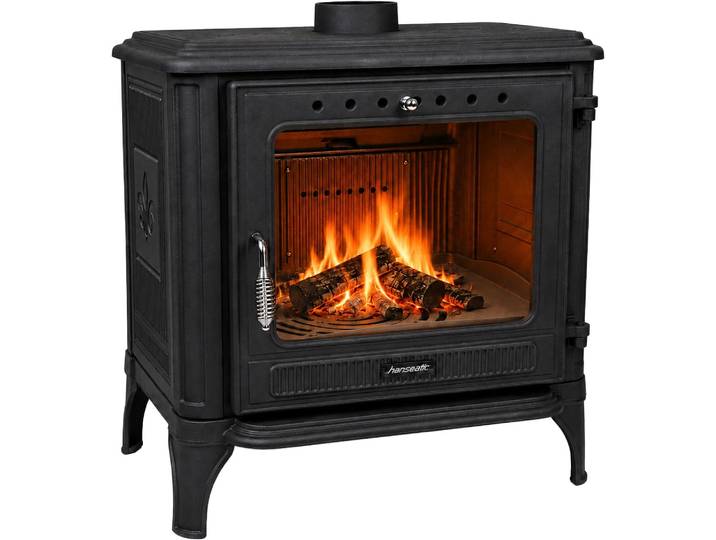 Kaminofen HANSEATIC Castor XXL, Gussofen, Exklusiv, Lieferung bis ins Wohnzimmer , schwarz, Kaminöfen, Kaminofen, Großer Feuerraum, Topseller