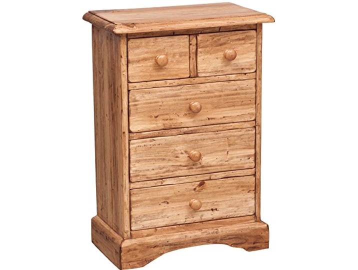 Biscottini Nachttisch weiß Shabby 75 x 52 x 31 cm Made in Italy – Nachttisch für Schlafzimmer Country – Vintage Nachttisch mit 5 Schubladen – hoher Nachttisch