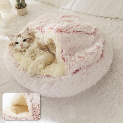 PetsAreLife Cute Cat Sleeping Bag Soft And Comfortable Pink Long Plush