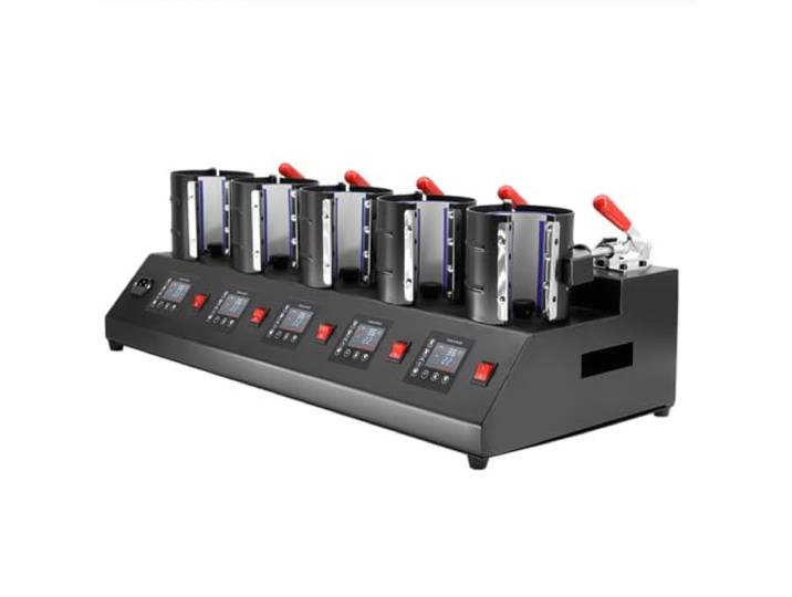 5 In 1 Becher Wärmepresse Maschine 1500W Thermotransferdruck Becher Maschine Sublimation Tumbler Druck 5 Unabhängige Bedientische Heizung Schnell Gleichmäßig DIY Blanko Transfer Pressbecher 5