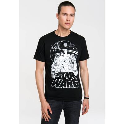 T-Shirt LOGOSHIRT "Krieg der Sterne - Classic", Herren, Gr. S, schwarz, 100% Baumwolle, bedruckt, normal, Rundhals, Shirts T-Shirt, mit coolem Star Wars-Druck