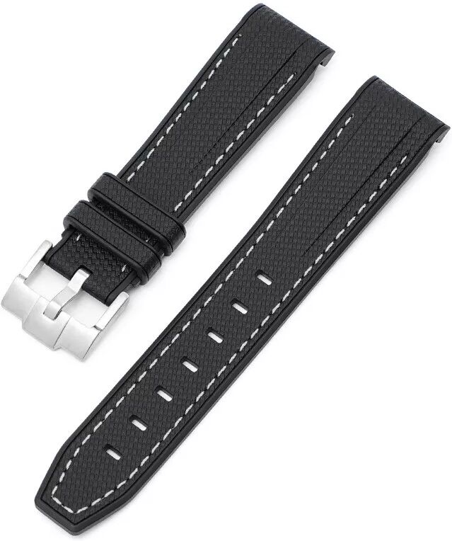 INF 20mm Gummi-Uhrenarmband für Omega x Swatch Schwarz-Weiss