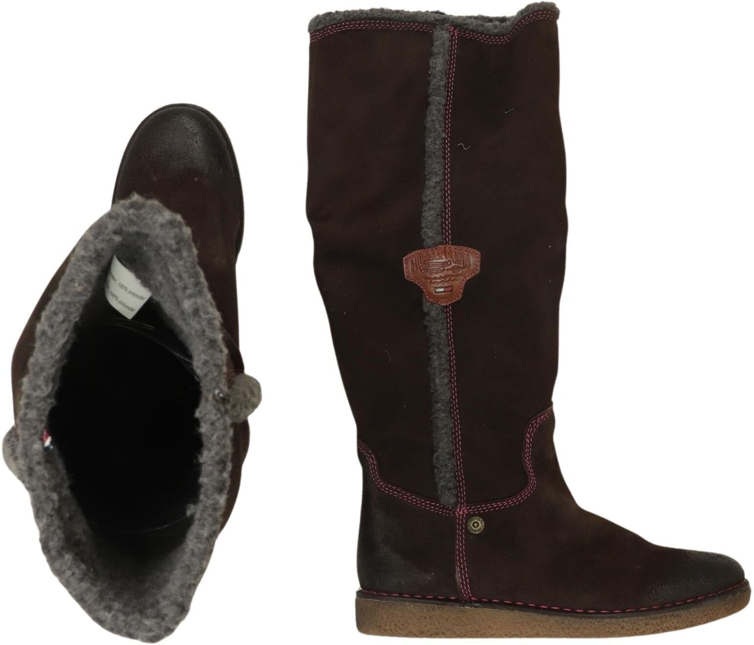 Hilfiger Denim Damen Stiefel, Braun, Gr. EU 38, Leder - Second Hand