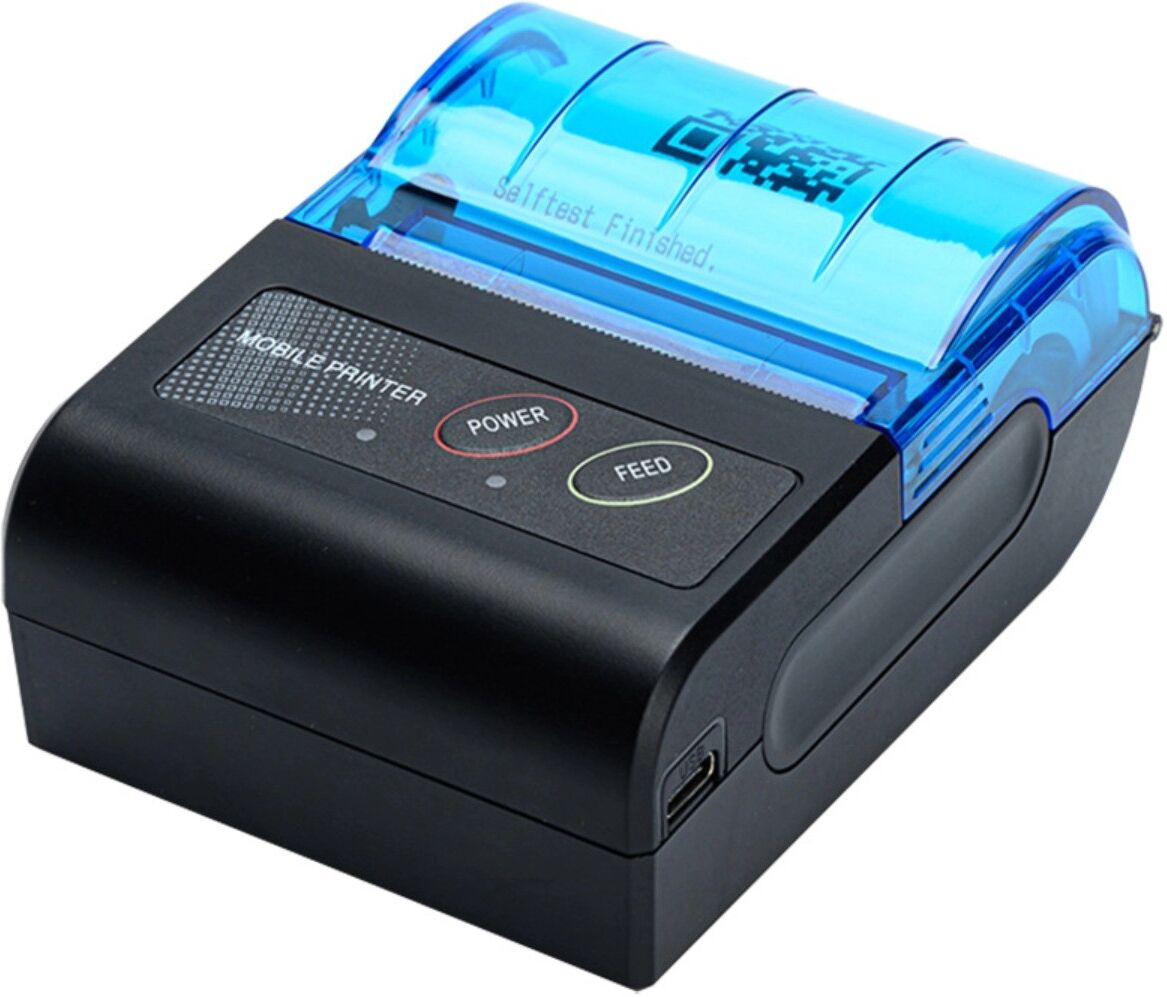 INF Kompakter 58-mm-Thermodrucker mit Bluetooth und USB, 203 dpi, kompatibel mit Android, iOS und Windows
