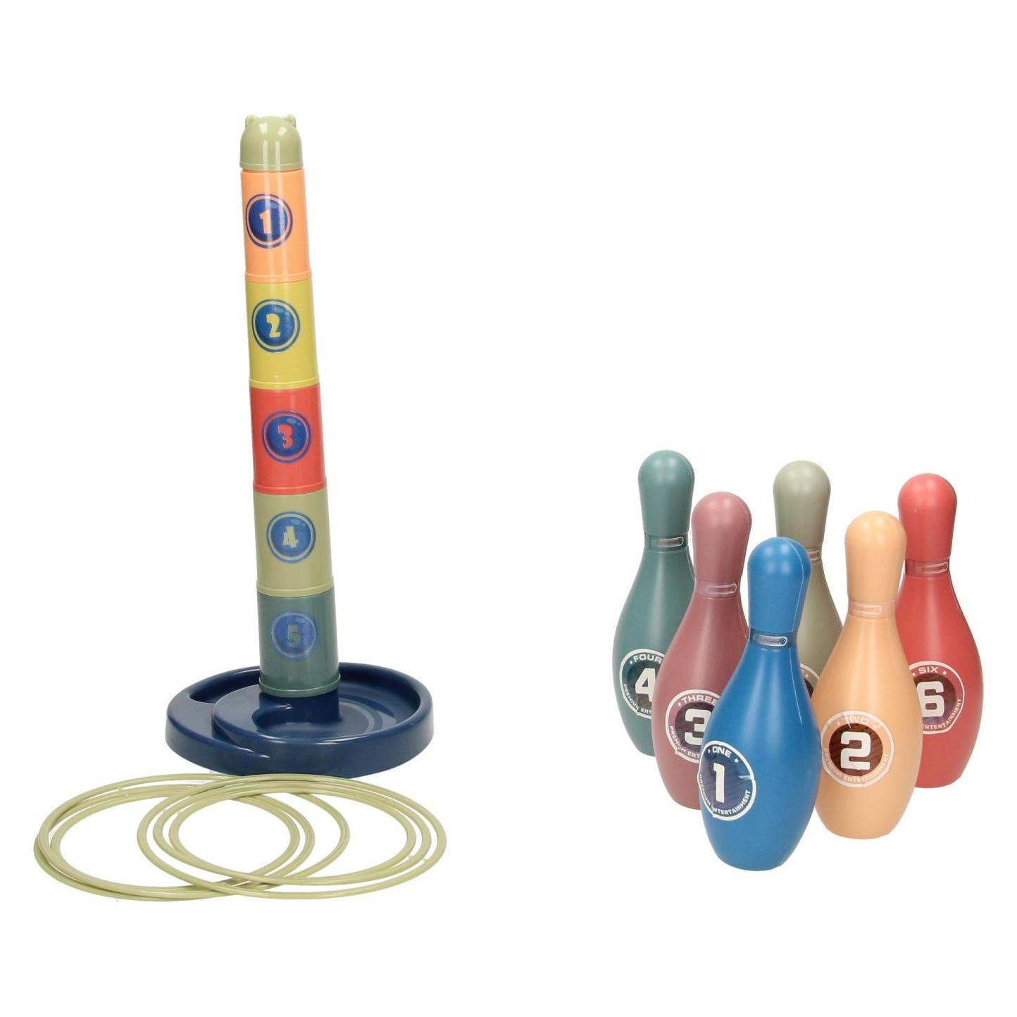 QiYiLe Stapelturm, Ringwerfen und Bowling 3in1 (48015254)