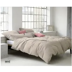 Elegante Bettwäsche Breezee - 135x200 cm + 80x80 cm sand