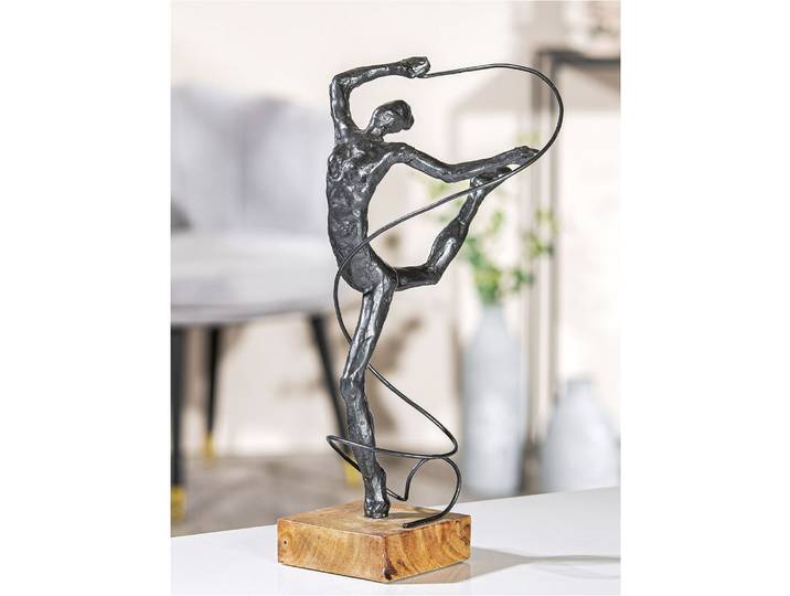Dekofigur CASABLANCA BY GILDE Skulptur Körpergefühl , grau (anthrazitfarben), B:23cm H:36,5cm T:23cm, Aluminium, Dekofiguren, Dekofigur