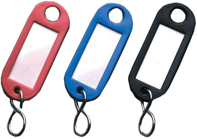 REIHER Porte-clés avec zone d'inscription plastique gris (10100 GRAU)