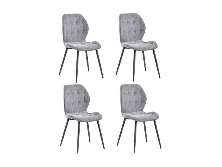 LuxusKollektion Esszimmerstuhl Esszimmerstuhl 4er nordisch Rückenlehne Metallbeine Dunkelgrau 4er-Set