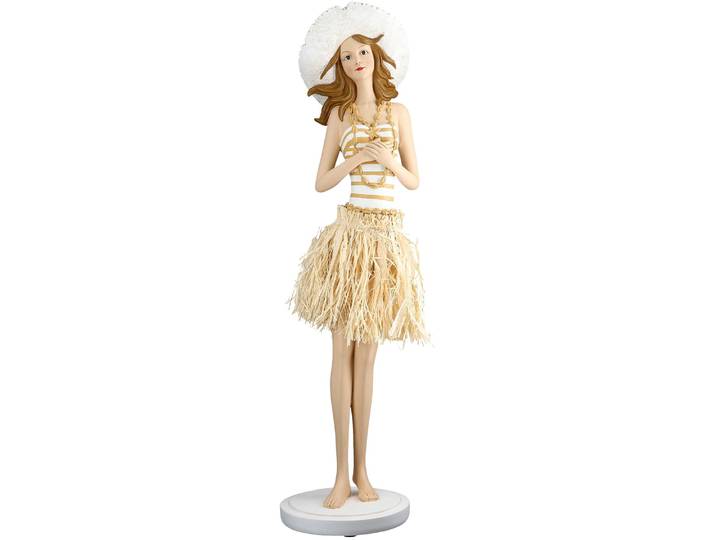 Dekofigur GILDE Figur Frau Suzanne creme; weiss , creme, weiß, B:18cm H:59cm T:14,5cm, Kunstharz, Dekofiguren, Dekofigur