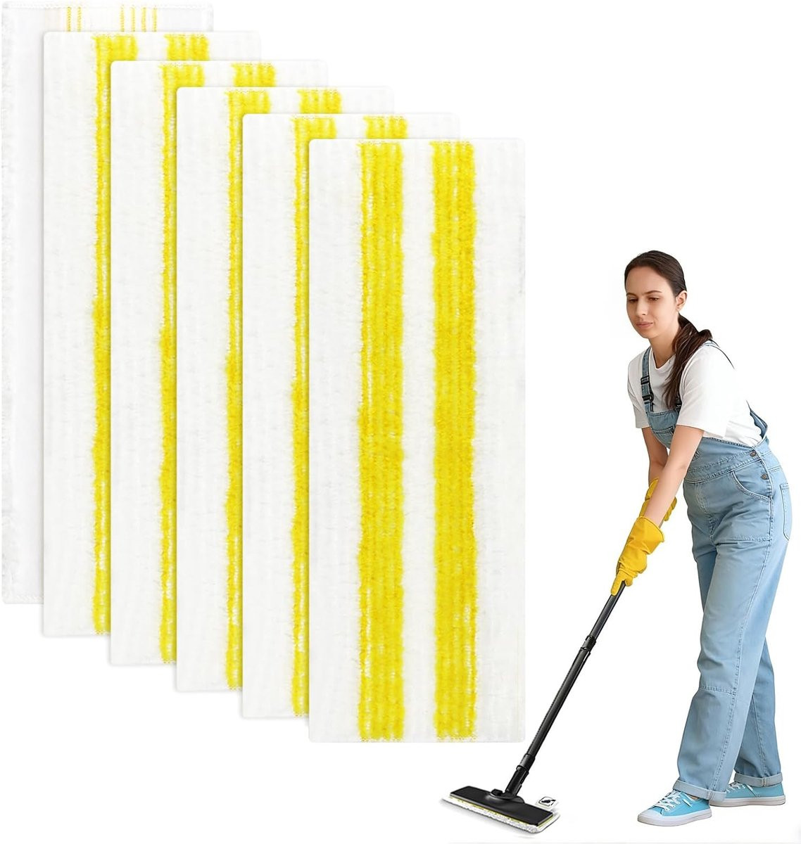 Set van 6 Kärcher EasyFix microvezel dweilmops voor stoomreinigers SC 1, SC 2, SC 3, SC 4 en SC 5
