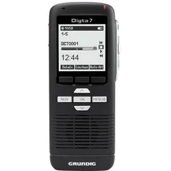 Grundig Digta 7 Digitales Diktiergerät - Type 702 (2 GB), Diktiergerät, Schwarz