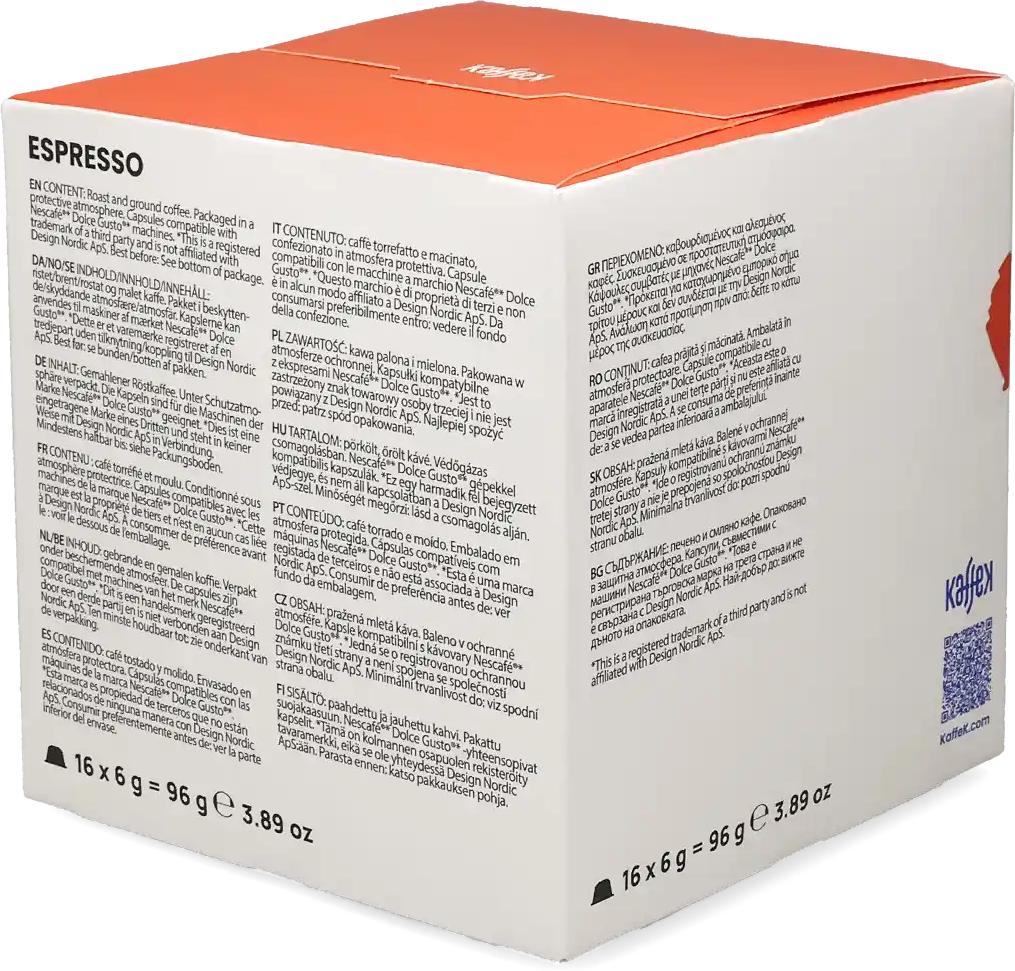 KaffeK   Espresso - Budget - 16 Capsules de café pour Dolce Gusto - Espresso - Compatible Dolce Gusto