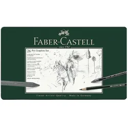 Faber-Castell, Bleistift, Pitt Graphite Set (2B, 2H, 3B, 4B, 6B, B, HB, 26x)