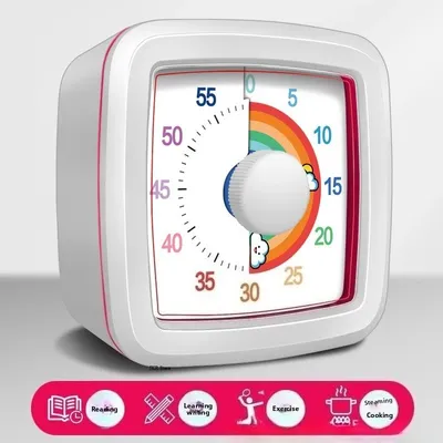 Discount Dollar Deals Pomodoro Timer For Kids Visual Digital Countdown Clock For Studying, Kitchen, And Time Management white