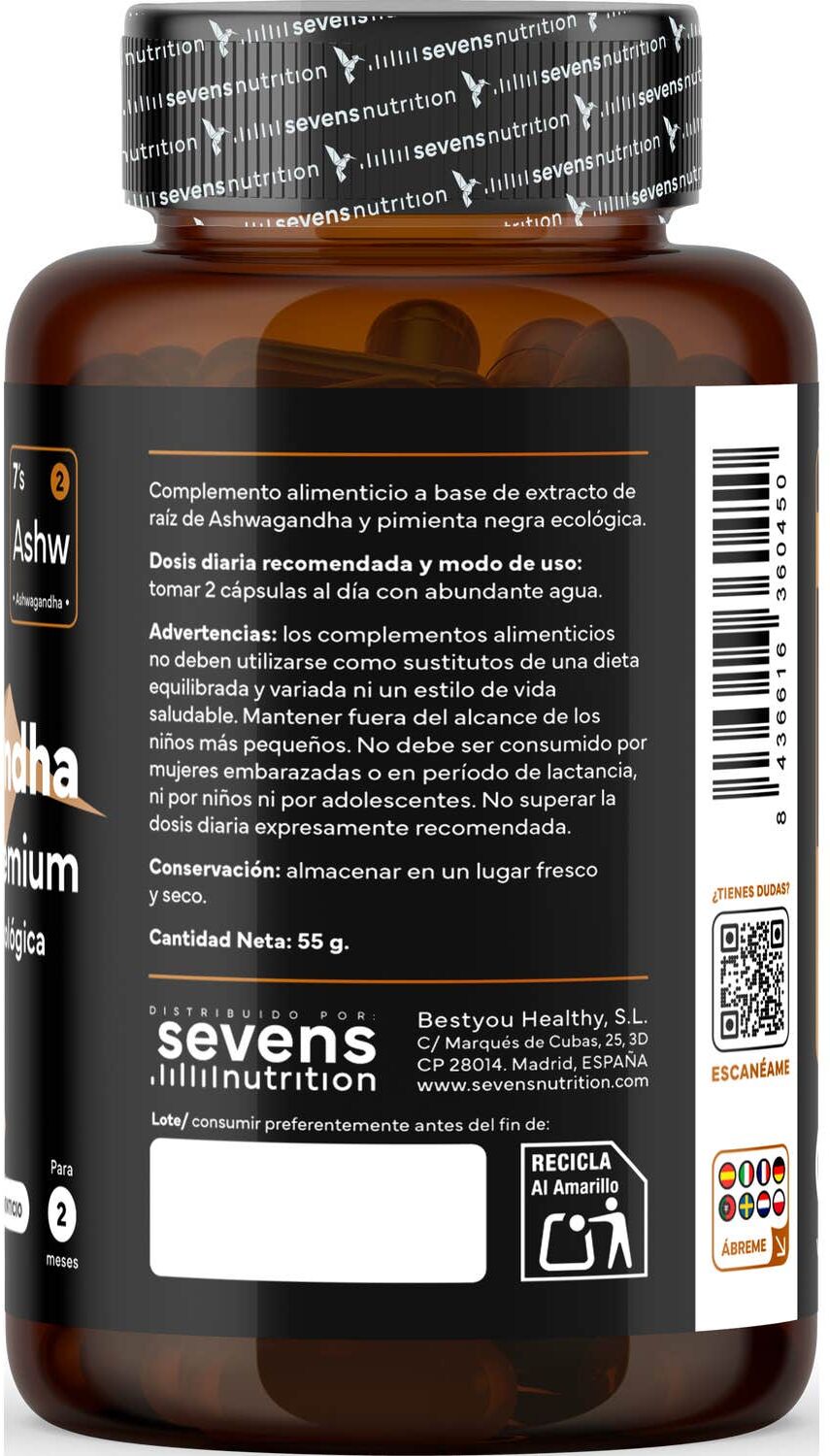 Sevens Nutrition Ashwagandha KSM-66 Premiun 120 comp