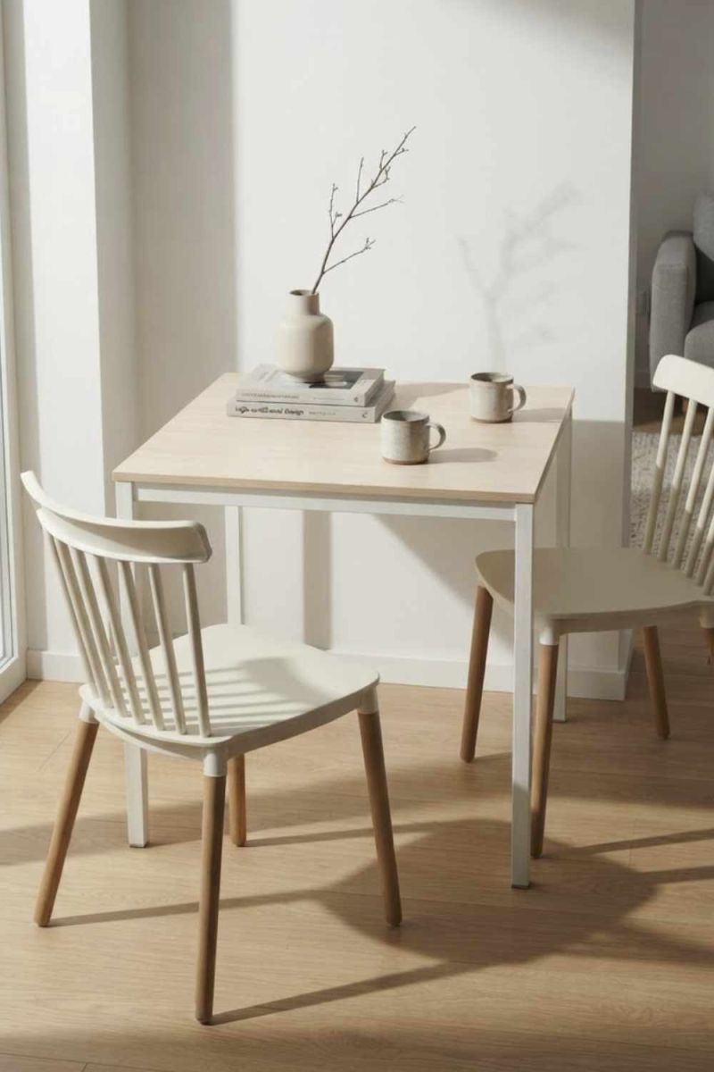 RegalosMiguel Mesa Cuadrada Dino 65 cm - Madera Natural