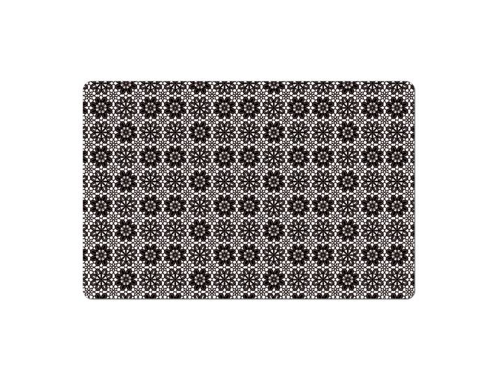 Platzset Flowers 29 x 0 x 44cm Schwarz/Schwarz