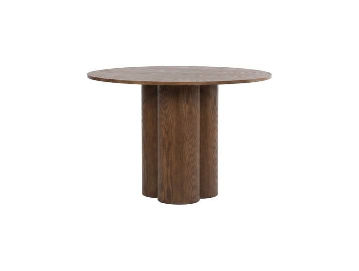 Esstisch Cavella - rundes Design in Holzoptik - Dunkelbraun - Luxusbetten24