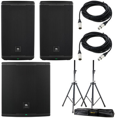 JBL EON712/718S Basis Bundle Noir