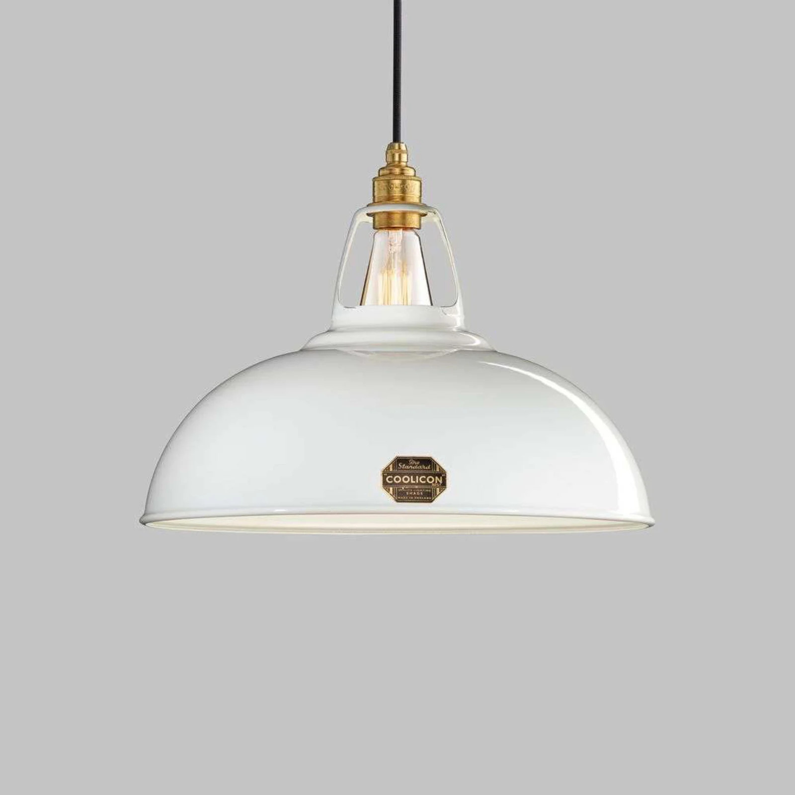 Coolicon Grote hanglamp uit 1933, wit, metaal