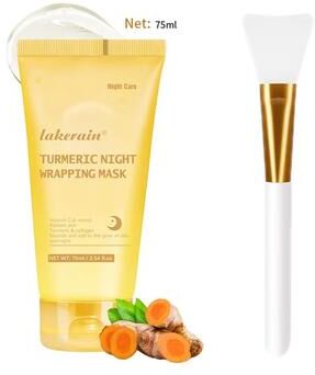 Inspired Finds Korean Deep Collagen Peel Off Mask Anti Wrinkle Skin Tightening Face Mask Overnight Bio Wrap yellow+brush