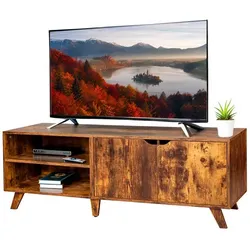 Relaxdays TV Lowboard 6 Fächer Braun