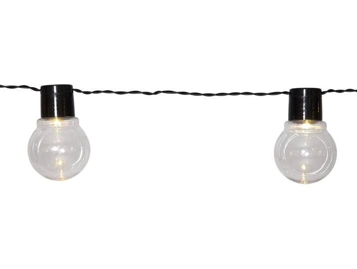 LED-Lichterkette Partaj Solar , transparent (schwarz), Dioden 10 Stk. Flammen 10 Stk., Gesamtlänge 1,8m, PARFORCE TRADITIONAL HUNTING, Lichterketten, Ø 5 cm, ca. 1,8 m + 2 m Zuleitung, klar, Kunststoff, Akku, outdoor, LED-Lichterkette