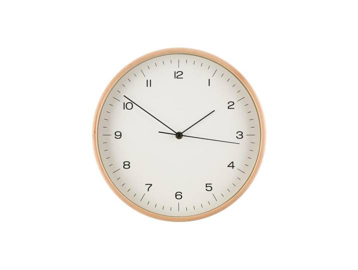 Wanduhr Sperrholz Ø 31 cm, Weiß, 31x31x4.5 cm, Dekoration, Uhren, Wanduhren