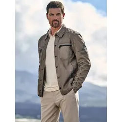 engbers Herren Lederjacke regular Grau uni Kent-Kragen - 52