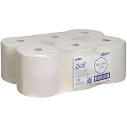 Scott Sports Handtuchrollen weiss 1lagig Performa. 19,8cmx200m Scott 6 Rollen/Pack, Haushaltspapier, Weiss
