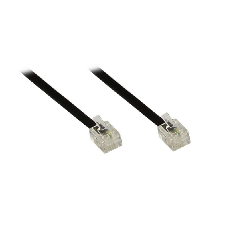Good Connections Western Verbindungskabel 10m RJ11 zu RJ11 schwarz TAA-10