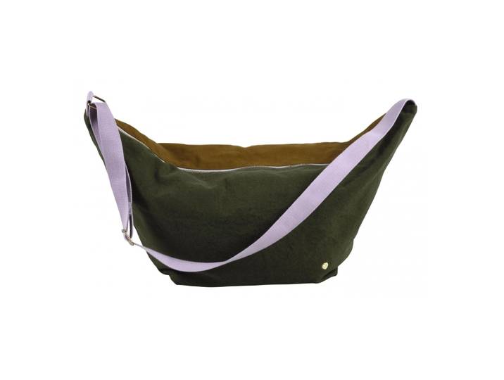 Sac demi-lune en coton bio kale nuts 53 x 28 x 12 cm