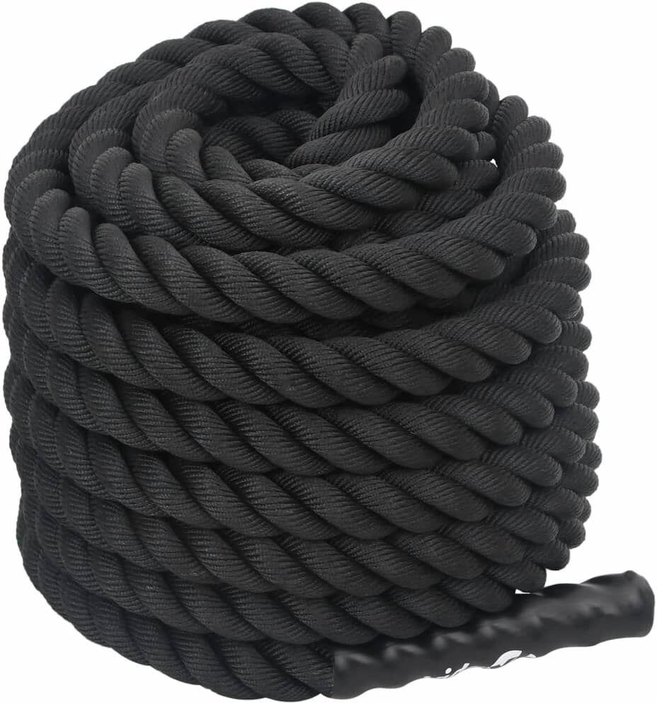 vidaXL Corde de combat noire 12 m 9 kg Polyester