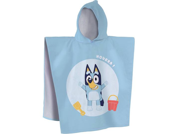 Bluey Poncho / Badcape\, Hoera - 60 x 120 cm - Katoen