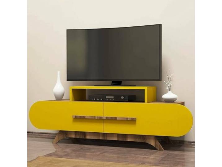 Dmora TV-Schrank Praesepem 145x36,8x49,8h cm Braun 2 Regale